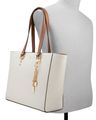Women Colour-Block Tote Bag with Key Fob
