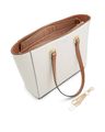 Women Colour-Block Tote Bag with Key Fob