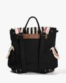 Women Striped Backpack with Buckle Closure