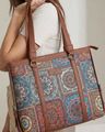 Women Printed Leather Tote Bag
