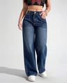 Women High Rise Relaxed Jeans - Stone