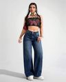 Women High Rise Relaxed Jeans - Stone