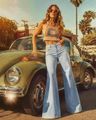 Women Mid-Rise Wide Leg Jeans with Flexi Waist