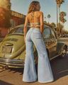 Women Mid-Rise Wide Leg Jeans with Flexi Waist