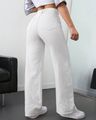 Women Relaxed Fit Jeans with Insert Pockets - White