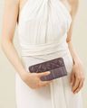 Women Quilted Genuine Leather Clutch