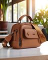Women Textured Sling Bag with Detachable Strap