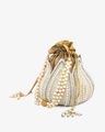 Embroidered Potli Bag with Pearl Sling