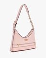 Logo Textured Zarela Top-Zip Shoulder Bag