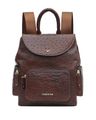 Gatwick-03 Embossed Ostrich Leather Backpack with Adjustable Straps