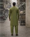 Cotton Pathani Kurta & Salwar Set - Green