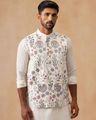Floral Embroidered Silk Blend Nehru Jacket