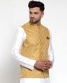 Floral Print Nehru jacket with Button Closure