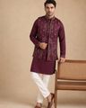 Men Embroidered Regular Fit Waistcoat & Kurta with Pyjamas