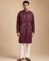 Men Embroidered Regular Fit Waistcoat & Kurta with Pyjamas