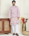 Men Floral Embroidered and Sequins Kurta Set