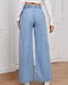 Women Washed Boyfriend High-Rise Clean Jeans