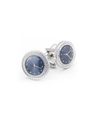 Silver-Plated Stone-Studded Cufflinks