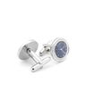 Silver-Plated Stone-Studded Cufflinks