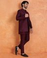 Men Embellished Kurta Front Jacket Trouser Set