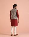 Men Floral Printed Kurta Jacket Churidar Set