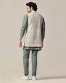 Men Printed Jacket Kurta Churidar Set