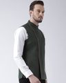 Herringbone Print Nehru Jacket