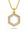 Unisex Diamond-Studded Gold Pendant