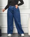 Women High Rise Wide Jeans