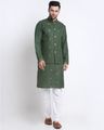 Mandarin Collared Indian Print Suit Set