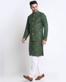 Mandarin Collared Indian Print Suit Set