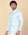 Men Embellished Nehru Jacket - Blue