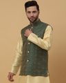 Men Geometric Printed Nehru Jacket