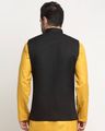 Men Mandarin Collar Nehru jacket with Insert Pockets - Black