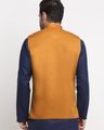 Men Mandarin Collar Nehru jacket with Insert Pockets - Mustard