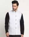 Men Mandarin Collar Nehru jacket with Insert Pockets