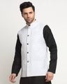Men Mandarin Collar Nehru jacket with Insert Pockets