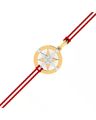 Diamond Compass Yellow Gold Rakhi cum Pendant