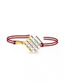 Mesh Yellow & White Gold Rakhi Pendant
