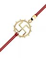 Swastik Yellow Gold Rakhi cum Pendant