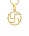 Swastik Yellow Gold Rakhi cum Pendant