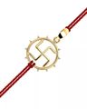 Swastik Yellow Gold Rakhi Pendant