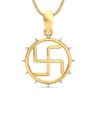 Swastik Yellow Gold Rakhi Pendant