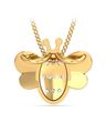 Yellow Gold Diamond-Studded Bee Pendant Rakhi