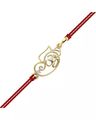 Yellow Gold Om Ganpati Diamond-Studded Pendant Rakhi