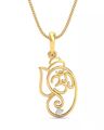 Yellow Gold Om Ganpati Rakhi Pendant