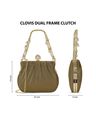 Women Clovis Dual Handle Frame Clutch