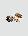 Stone-Studded Oval Shaped Cufflinks 