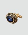 Stone-Studded Oval Shaped Cufflinks 