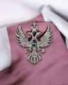 Eagle with Wings Crystal Brooch